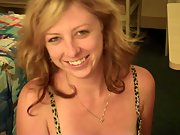 Hot blonde wife blowjob hot and wet pussy